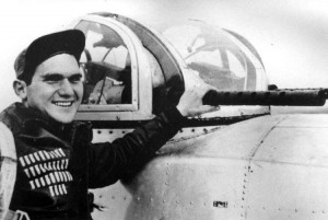 Charles 'Bud' Huggins, top turret gunner in Lt Farrell's crew